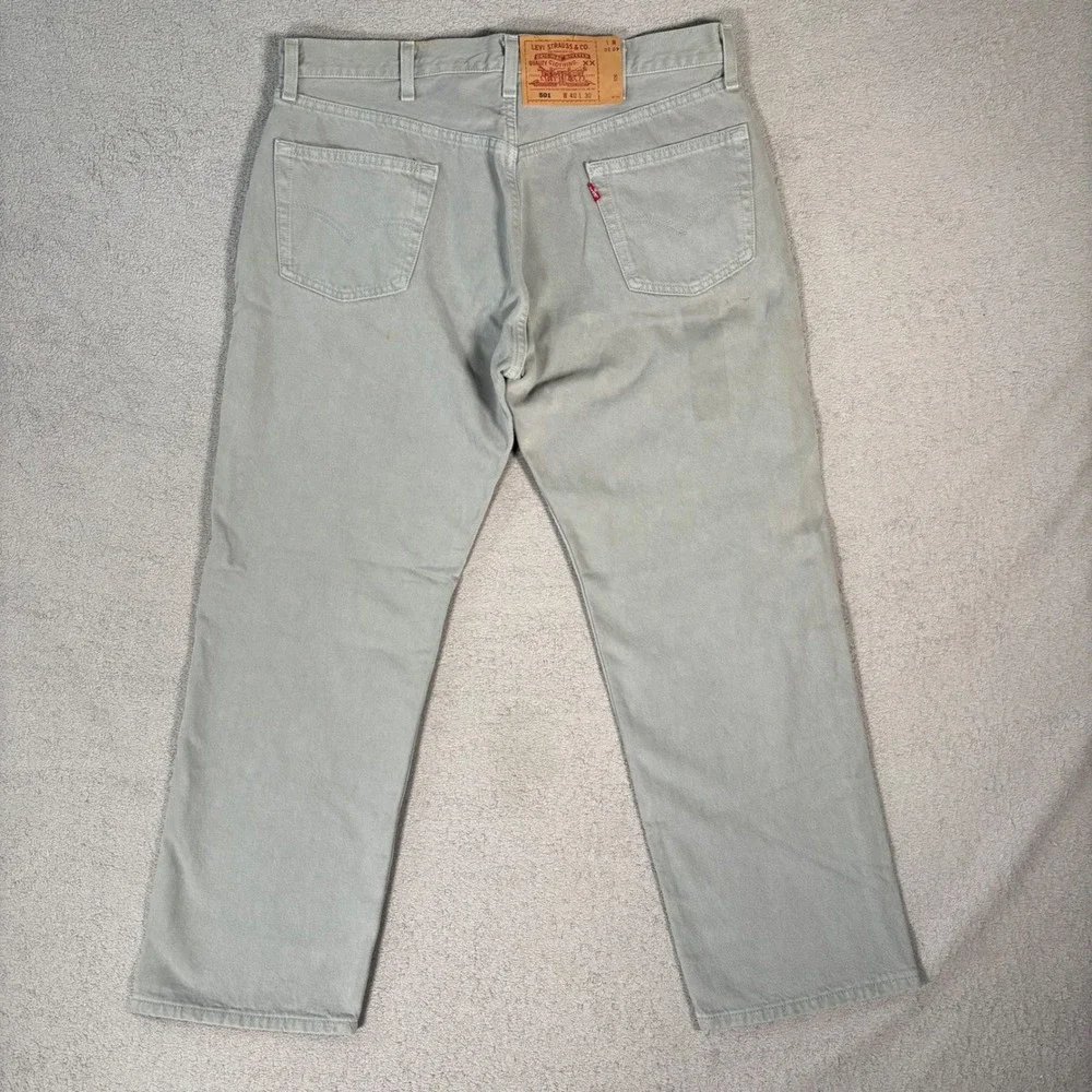 Levis‎ 501 Jeans Mens 36x27 Light Gray Straight Leg Button Fly Y2K USA